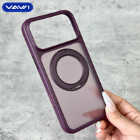 VAWI B501 Bonne Qualité 360 ° Coque de téléphone rotative avec support pour iPhone 17 Pro Max, sensation peau, magnétique, avec béquille