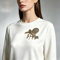 Broche Rétro Raquette de Tennis, Or Vieilli, Épingle Sportive, Breloques Pendentives Balle de Tennis, Trophée, Chaussure, Filet, Bijoux