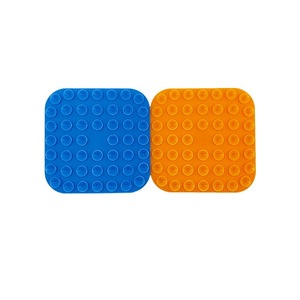 Silicone Licking Pad For Pets Slow Feeder Anti Choking Dog Cat Bowl Blue Orange 15x15x1cm - Product Image 4
