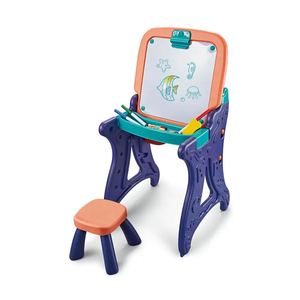 ホットセール2 in 1多機能子供消去可能描画ボードアート絵画学習テーブル椅子付き - Product Image 1