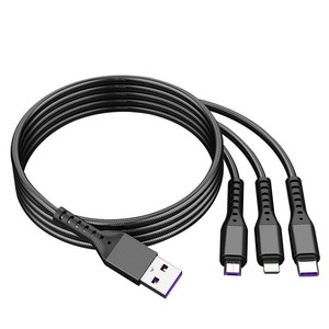 Cable USB 3.0 a Tipo C 3 en 1 con Trenzado de Nailon, Carga Rápida y Sincronización de Datos para Teléfono Móvil, Tableta y Banco de Energía - Product Image 3