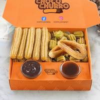 Emballage écologique en papier pour crêpes, cornets, snacks à emporter, gaufres, pâtisseries, churros, boîte à donuts avec insert pour coupelle de sauce