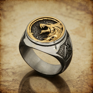 Men's <b>Wolf</b> Head <b>Ring</b> Stainless Steel 3D Embossed Gold Index Finger <b>Ring</b> Gift Jewelry - Product Image 3