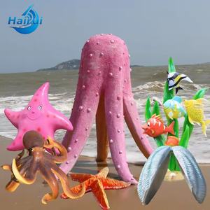 Scultura di Sirena in Fibra di Vetro Personalizzata per Esterni, Decorazione Creativa per Spiaggia, Simulazione di Corallo Marino - Product Image 3