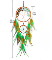 Nouveau Attrape-rêves en plumes et pierres de cristal 2027, motif Arbre de Vie, Décoration murale en maille pour la maison