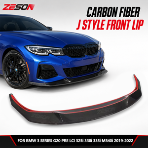 Alerón Delantero de Fibra de Carbono Real Estilo J para <span class=keywords><strong>BMW</strong></span> Serie 3 G20 325i 330i <span class=keywords><strong>335i</strong></span> M340i 2019-2022 - Product Image 1