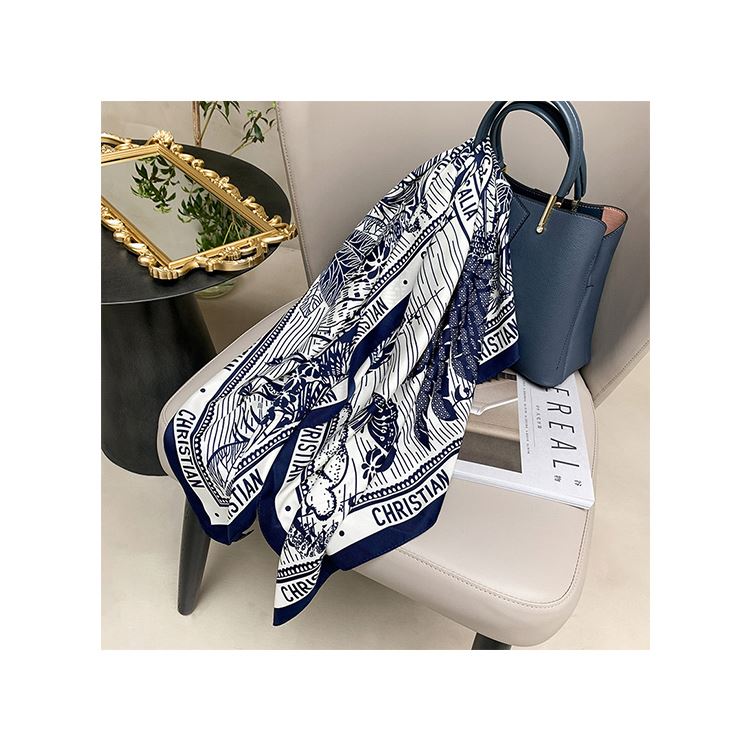 Шелковый шарф женский модный большой квадратный атласный головной платок