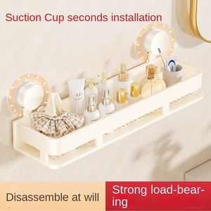 Organizador de Cosméticos de Pared para Baño, de Metal, Ecológico, Color <span class=keywords><strong>Blanco</strong></span> Leche, Sin Perforaciones, Montado en la Esquina - Product Image 5