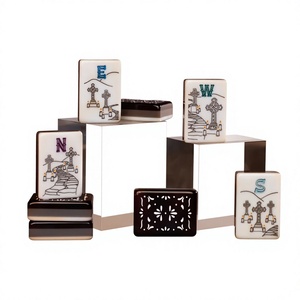 Jeu de tuiles de Mahjong américaines en acrylique, pliable, design moderne de luxe, motif tête de mort, pièces de jeu de Mahjong personnalisées imprimées pour les jeux de société - Product Image 3