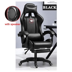 Silla de Juego <span class=keywords><strong>CHAHO</strong></span> Moderna de Alta Calidad, Fabricada en Indonesia y Camboya, en Cuero PU Negro con Altavoces - Product Image 1