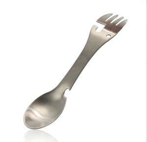 DFU80 Cuchara y Tenedor Multifuncional para Acampar al Aire Libre, Cuchillo, Abridor de Cocina, Vajilla (Negro) - Product Image 1