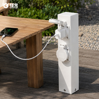 Poteau d'alimentation étanche NEMA 3R, prise de courant extérieure en acier inoxydable 304 pour jardin, allée et camping