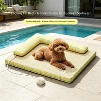 Tapis de couchage pour chien, coussin rafraîchissant, amovible, lavable, en polyester, motif à carreaux, pour usage intérieur, pour chiens