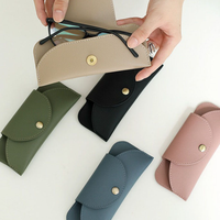 Étui à lunettes double en cuir PU, facile à transporter, cadeau pour étudiants, pochette de rangement pour lunettes avec fermeture magnétique
