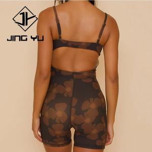 Combinaison sans dos à col carré à imprimé hawaïen OEM, personnalisée, 75% nylon, 25% élasthanne, combinaison une pièce - Product Image 4