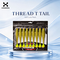 Leurre souple HASIDA T Tail en silicone, haute élasticité, design brillant, leurre de pêche à queue en T pour rivière et lac