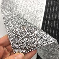 Nouveau Or et Argent Noir Strass Brodé Motif Strass Fer sur Applique Dentelle Nigeria Venise