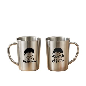 Vaso de Agua de Acero Inoxidable 304 para Niños, Cuerpo Recto con Asa para Bebés - Product Image 3