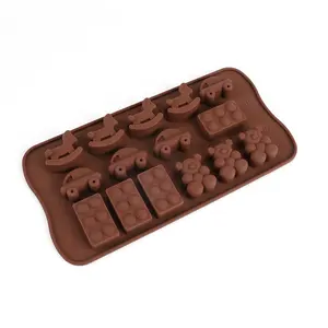 15 cavità bambini di diverse forme e dimensioni di cottura del silicone 3d muffa del cioccolato muffa della torta del fondente forniture