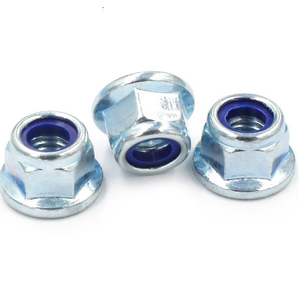 Écrous à vis hexagonaux à bride avec verrouillage en nylon, acier, zinque bleu, zinque noir, 1/4-20 M6, écrous de vis pour meubles, grade <span class=keywords><strong>8</strong></span> - Product Image 5