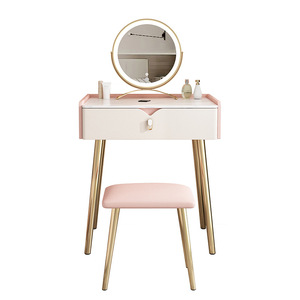 Modern Minimalist Dressing <b>Table</b> With <b>Mirror</b> Bedroom <b>Vanity</b> Desk Small Apartment Storage Cabinet - Product Image 4