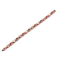 Pulsera Magnética de Cobre con Cristales CZ, Eslabones Redondos con Bisagras, Terapia Magnética para el Alivio del Dolor, Joyería para Hombres y Mujeres, Venta al por Mayor, Personalizable OEM