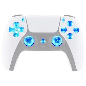 eXtremeRate Custom Modification Kit Clear Buttons 7 Colors 9 Modes DTF V3 LED Kit For PS5 Controller BDM-030