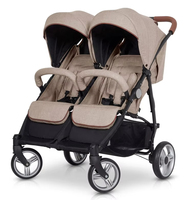 Poussette double personnalisée LTA, vente en gros, poussette pour jumeaux, cadre en aluminium léger, pliable, en tissu Oxford
