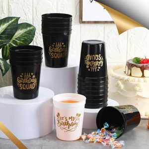 Bulksale 16oz Reusable <b>Plastic</b> Stadium Coffee Mug with Custom Logo Straw Portable for Weddings & Promotions - Product Image 4
