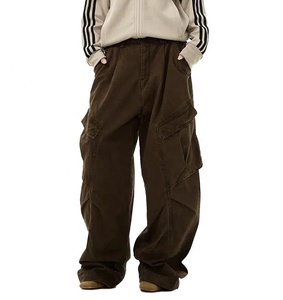<strong>Gor</strong> Winter Female Streetwear Clothing High Waist Light Grey Classic Cotton Reflector Men's Cargo <strong>Pants</strong> Yellow Celana Panjang - Product Image 1