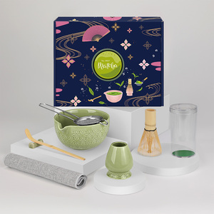 Traditional Japanese-Style Matcha 7-piece <b>Set</b> Starter Kit Ceramic Bowl <b>Tea</b> Brush Bamboo Hand Whisk Engraved <b>Tea</b> <b>Set</b> Green - Product Image 1