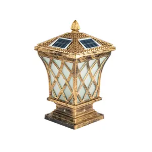 Ha condotto la luce cortile lampada da parete per Esterni Led supporto della lampada della lampada della lampada Pilastro Impermeabile E27 Solare colonna Retro stile Europeo