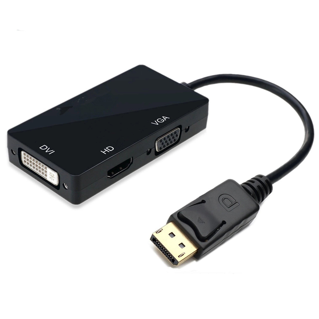 3 in 1 DisplayPort DP to HD DVI VGA Adapter Cable 1080P Converter Connector for PC Projector Laptop HDTV