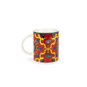 Ensemble de 4 tasses Excelsa Trinacria en porcelaine multicolore, capacité 30 cl, passe au lave-vaisselle, cuillère, double paroi, sublimation 3D personnalisée - Product Image 1