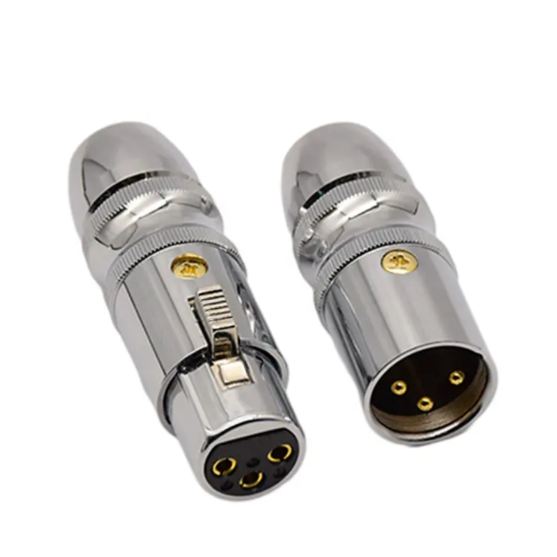 Rasantek 24K Vàng Mạ 3 Pin Âm Thanh Xlr Kết Nối Hifi Ổ Cắm Âm Thanh Tinh Khiết Vỏ Đồng Xlr Dây Cắm Cho Loa Dây Kết Nối