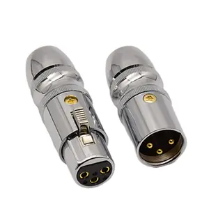 RASANTEK 24K Gold Plated 3 Pin Audio Xlr Connector Hifi Socket Audio Pure Copper Shell XLR Wire Plug For Speaker Wire Connector