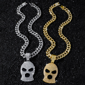Nuevo Collar con Colgante Geométrico en Forma de Calavera, Estilo Hip Hop, Chapado en Oro y Plata, para Hombre, Venta al Por Mayor de Joyería - Product Image 1
