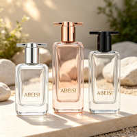 Flacon de parfum pour homme personnalisé, noir, luxe, 50 ml, flacon en verre vide pour parfum, emballage avec boîte