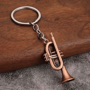 Venta al por Mayor de Instrumentos Musicales Creativos, Colgantes Circulares, Regalos Musicales, Juguetes, Llaveros Metálicos Miniatura de Saxofón - Product Image 5