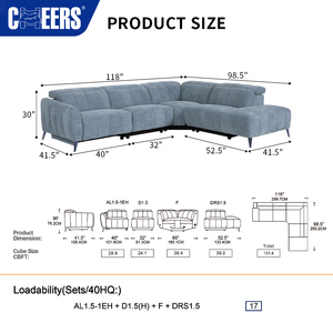 Sofá Seccional Modular MANWAH CHEERS para <span class=keywords><strong>Sala</strong></span> de Estar, Juego de Muebles para el Hogar, Sofás Reclinables de Esquina Lounge Modernos de Lujo - Product Image 5