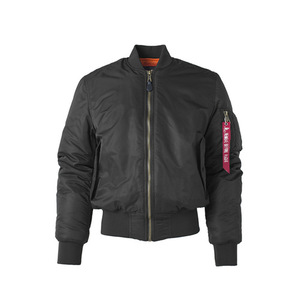 Blouson aviateur unisexe en nylon <span class=keywords><strong>noir</strong></span> MA1 Flight pour hommes de haute qualité grande taille uni avec broderie personnalisée et logo imprimé - Product Image 3