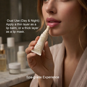 Baume à lèvres <span class=keywords><strong>bio</strong></span> fermenté en marque privée, vente en gros, huile de rose musquée biologique, masque de nuit pour les lèvres au <span class=keywords><strong>jasmin</strong></span>, réparation des lèvres sèches et gercées, soin des lèvres - Product Image 2