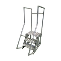 Escaliers et plateformes d'assemblage en aluminium personnalisés série 6000 avec main courante de sécurité, profils de marches pliables, découpés, pliés et soudés