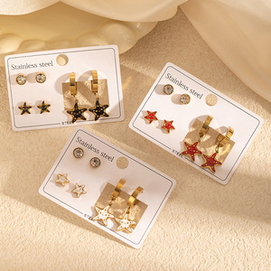 Pendientes RINHOO de acero inoxidable 316L con colgante de estrella de mar, águila y palma para mujer, joyería de moda con personalidad, nueva tendencia, regalos. - Product Image 2