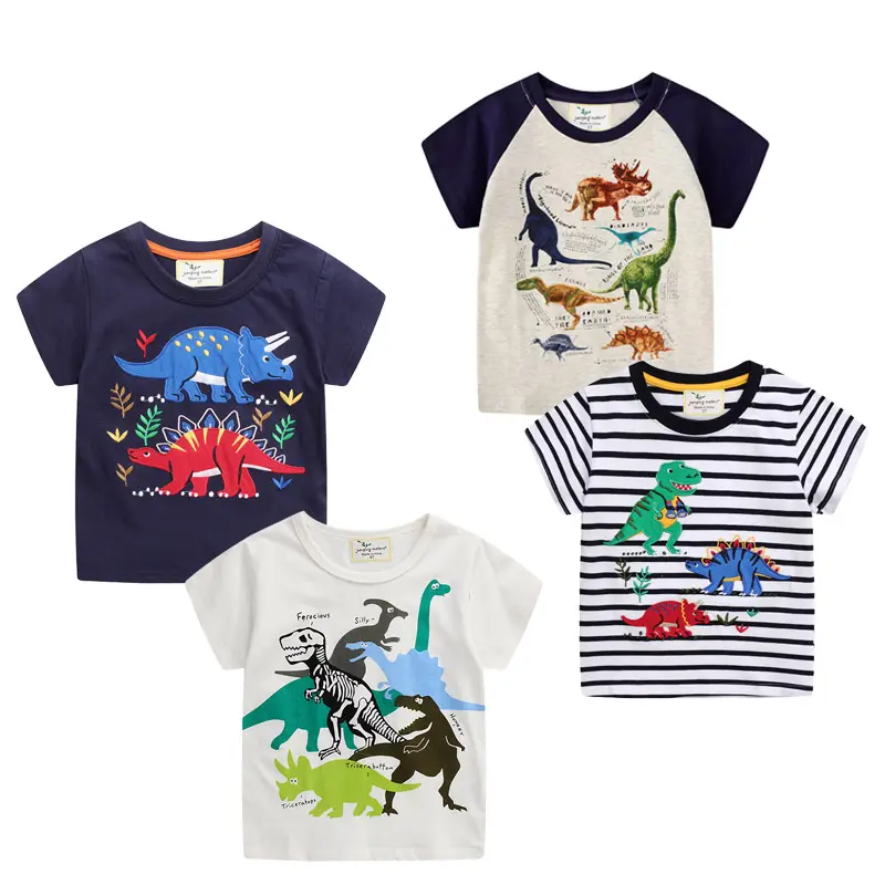 Printed Dinosaur outdoor casual t shirt kids cotton boys cartoon shirt for babies child boy apparel design services