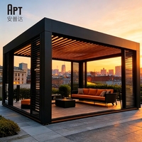 Pergola bioclimatique motorisée en aluminium 6063-T5 avec toit à lames orientables, écologique, résistante à l'eau, pour extérieur, mariage