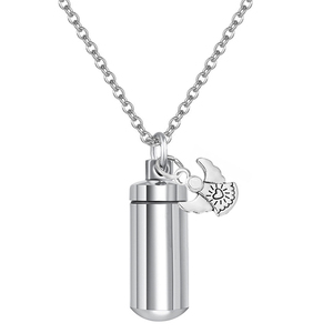 Kalung liontin kalung guci silinder perhiasan kremasi baja tahan karat untuk perhiasan abu kenangan - Product Image 6
