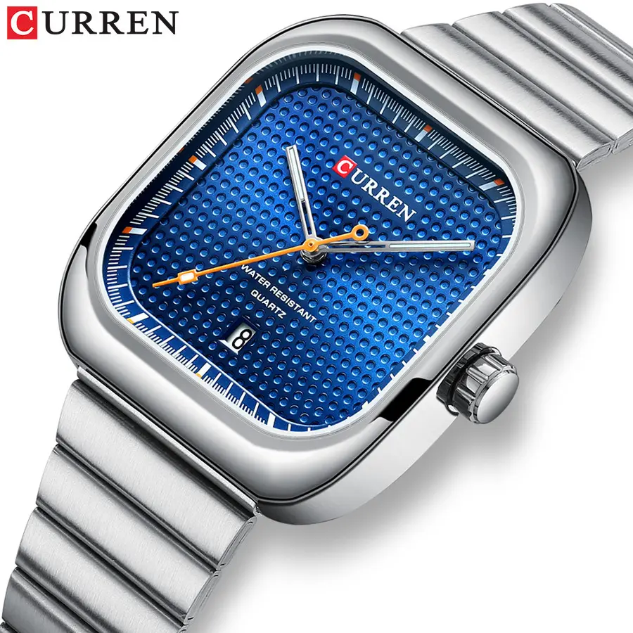 CURREN 8460 Relógio Para Homens Relógios De Aço Inoxidável Do Esporte Mens À Prova D' Água Mãos Luminosas Relógios De Pulso Relógio Com Data reloj hombre