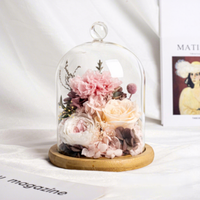 Adornos de Cristal con Flores Eternas, Forma de Cúpula, 1200g, Venta al por Mayor, Regalo para el Día del Maestro, Caja de Regalo Exquisita, Complemento para Floristería