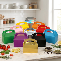 Emballage de cadeau d'anniversaire multicolore pour enfants Boîte en papier bonbon pour fête prénatale et mariage avec poignée